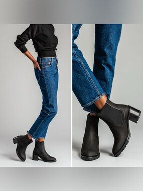 Thursday Boot Co. Everyday Knockout High Heel Chelsea Boots Black Matte Size 8.5